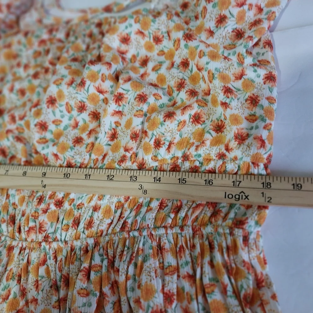 TORRID SIZE O Plus Smocked Peplum Floral Blouse - Yellow Floral Vietnam